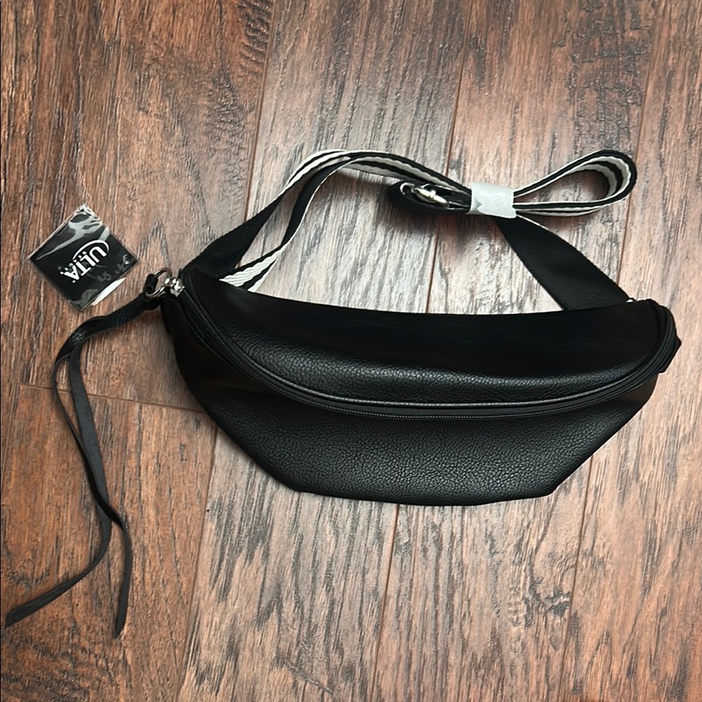 Ulta Beauty Black and White Crossbody Bag with Adjustable Strap